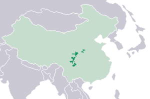 Areale di distribuzione del panda gigante.  wikipedia.org